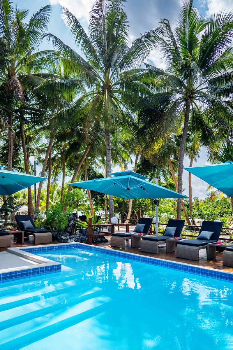 Beach and lagoon panorama